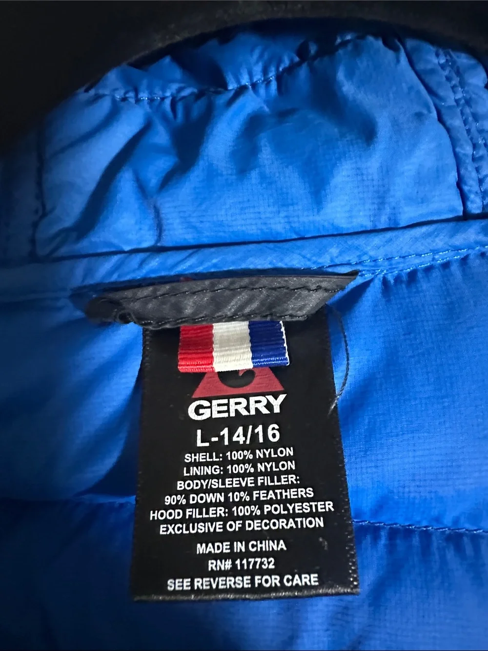 Gerry Weber Kids Blue and Black Puffer Jacket with Orange Zipper